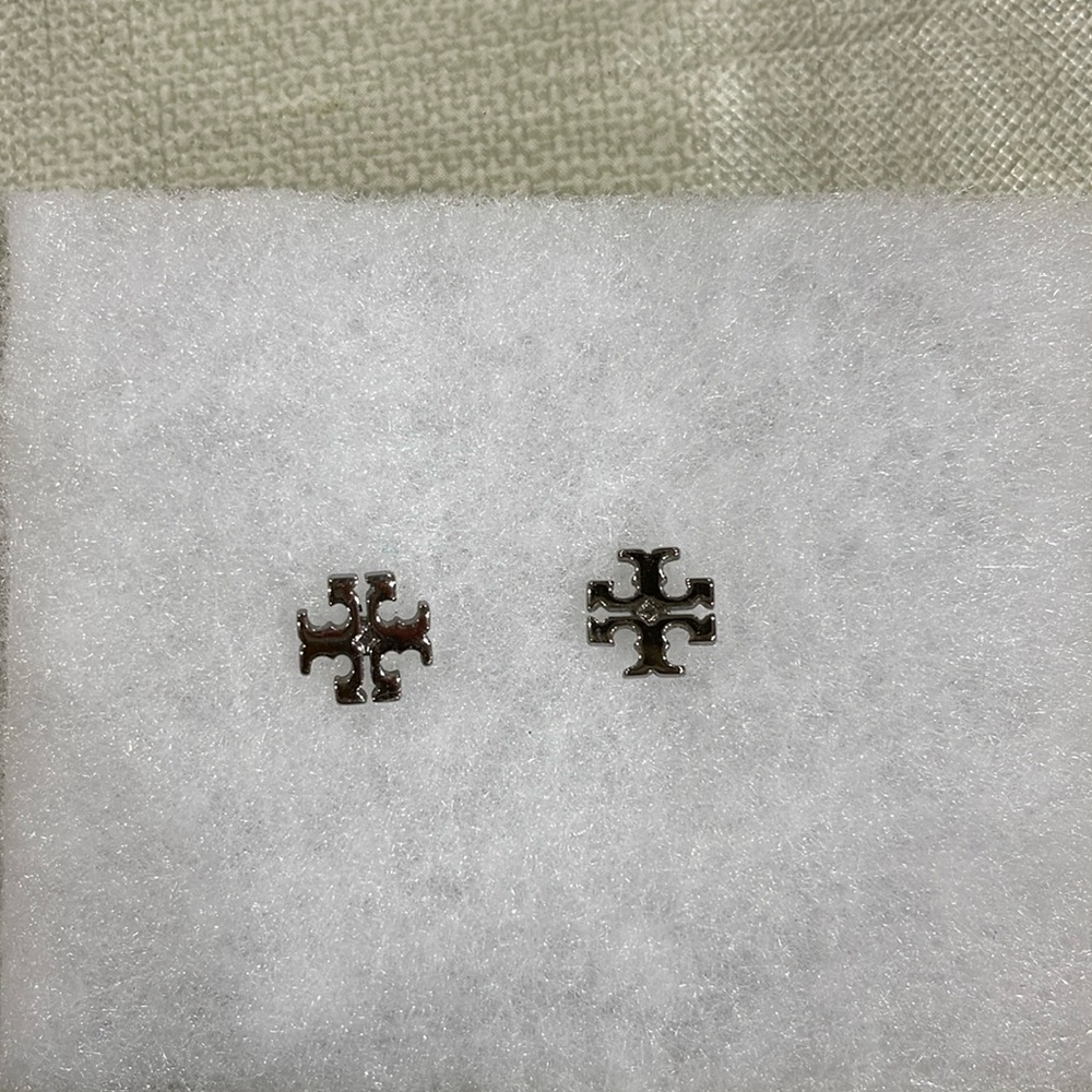 Genuine Tory Burch Logo Earrings